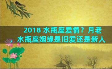 2018 水瓶座爱情？月老，水瓶座姻缘是旧爱还是新人